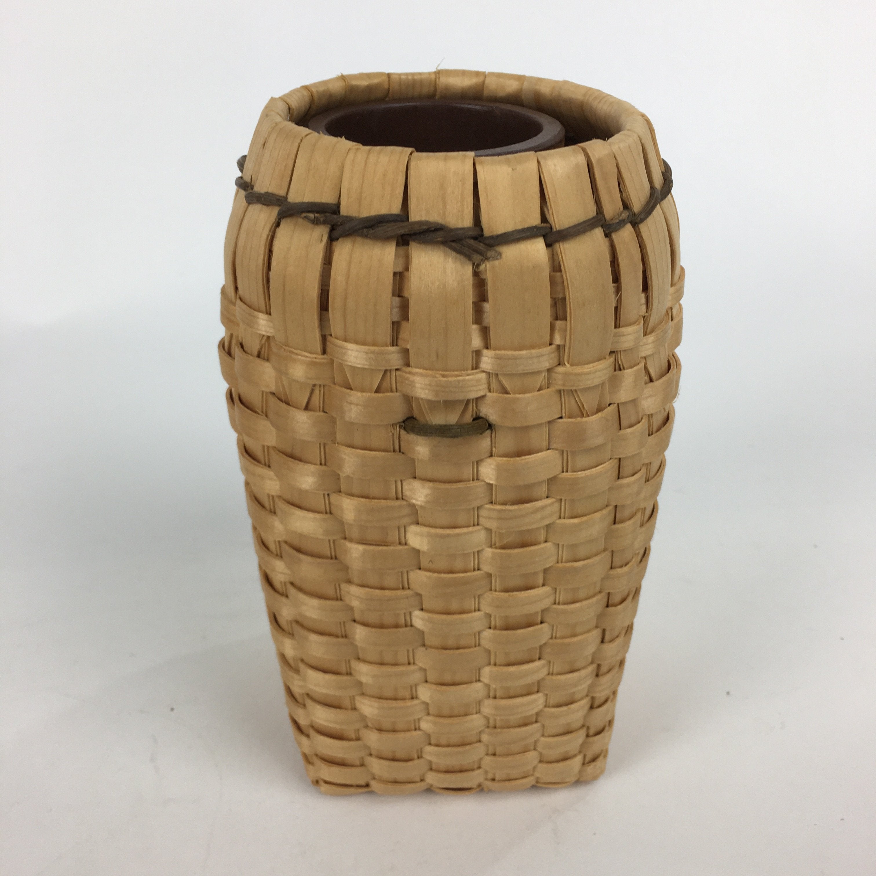 Japanese Wooden Basket Vtg Flower Vase Ikebana Arrangement Kago Kado B174