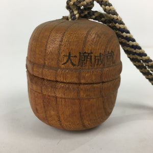 Japanese Wooden Bell Vtg Keyaki Bell Pray Happiness Health Longevity DR350