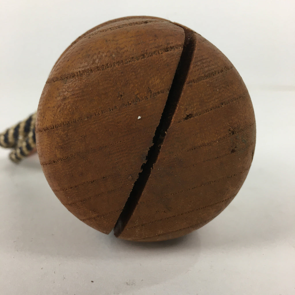 Japanese Wooden Bell Vtg Keyaki Bell Pray Happiness Health Longevity DR350