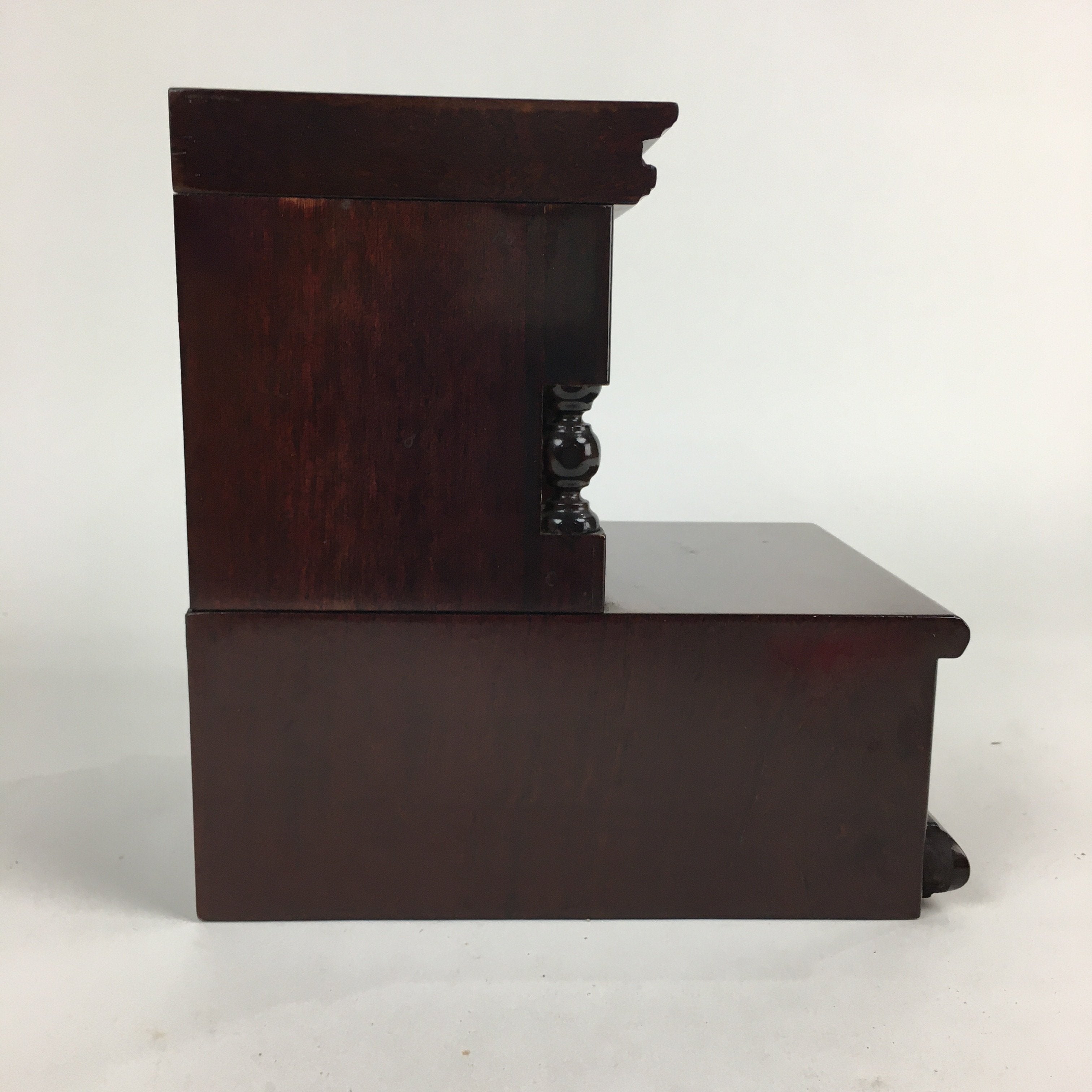 Japanese Wooden Bookend Vtg Foo Lion Shishi design Hondate Brown BD696