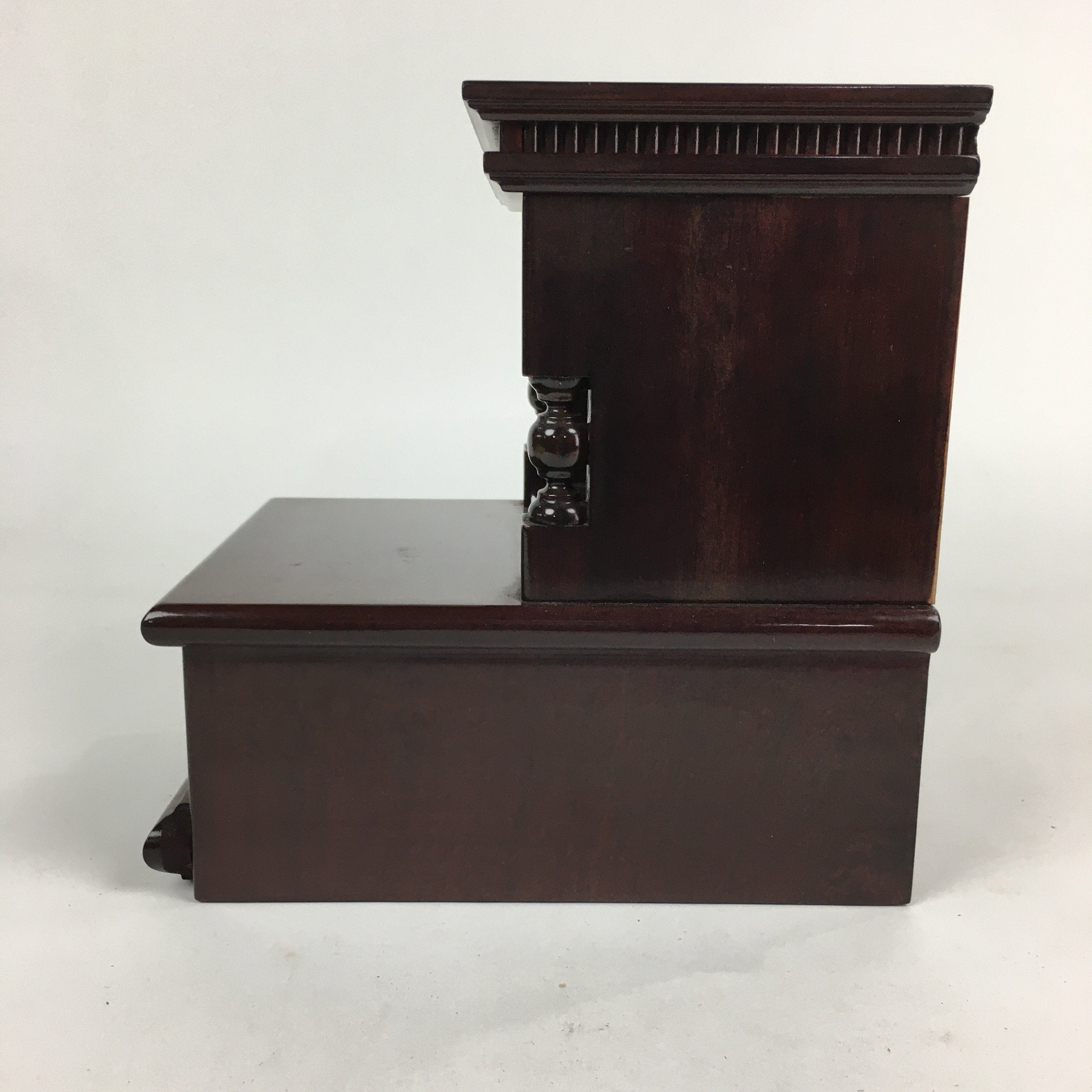 Japanese Wooden Bookend Vtg Foo Lion Shishi design Hondate Brown BD696
