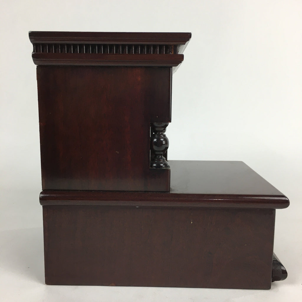 Japanese Wooden Bookend Vtg Foo Lion Shishi design Hondate Brown BD697