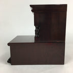Japanese Wooden Bookend Vtg Foo Lion Shishi design Hondate Brown BD697