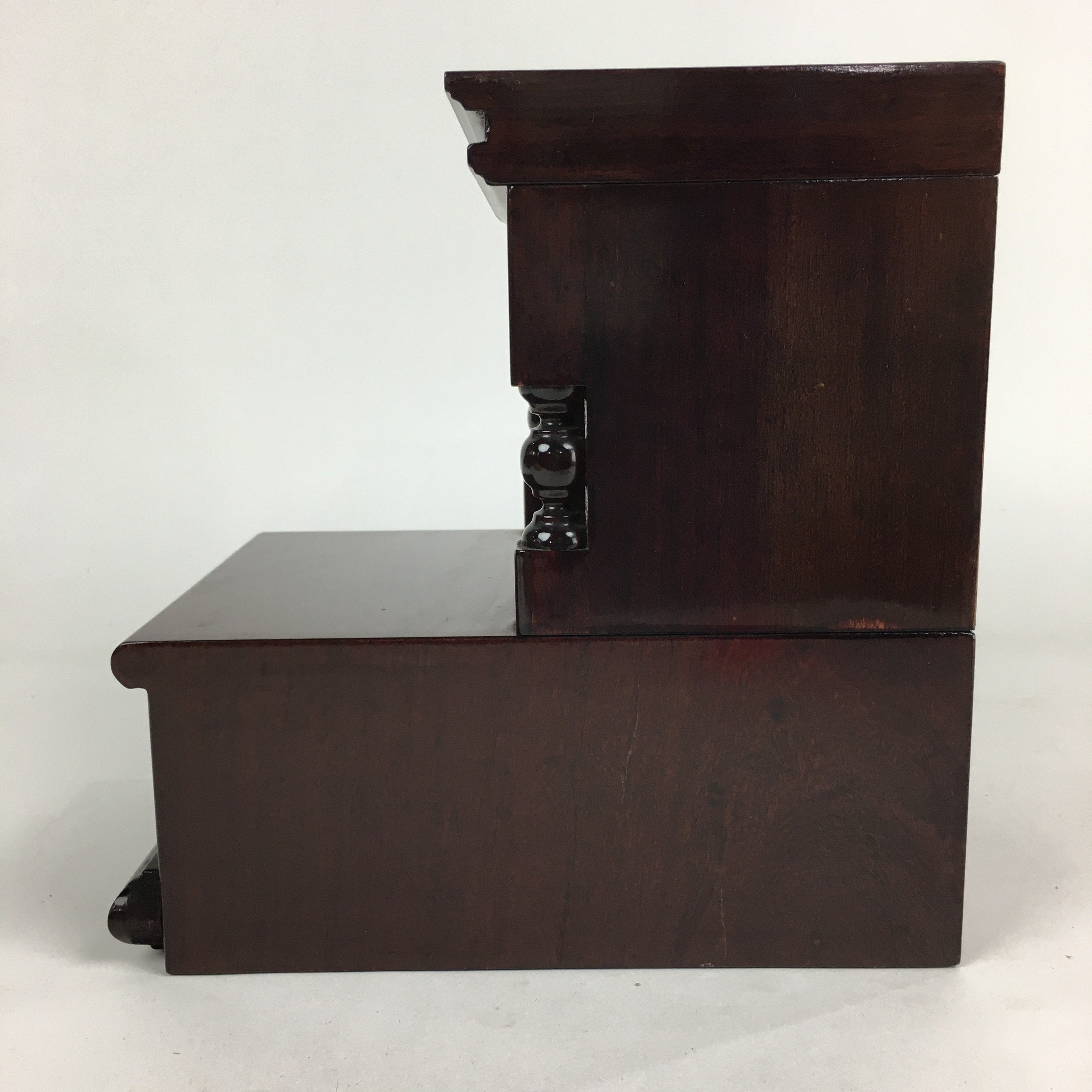 Japanese Wooden Bookend Vtg Foo Lion Shishi design Hondate Brown BD697