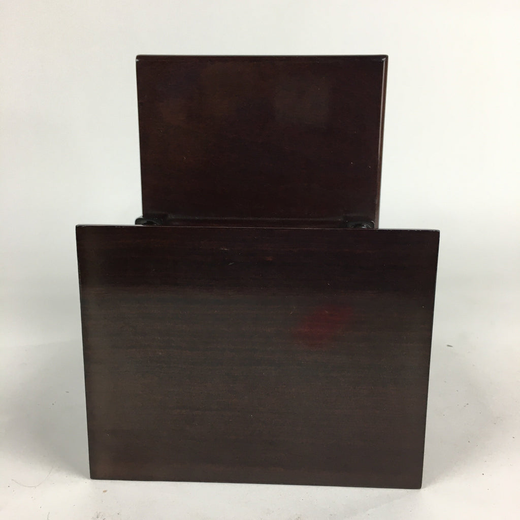 Japanese Wooden Bookend Vtg Foo Lion Shishi design Hondate Brown BD697