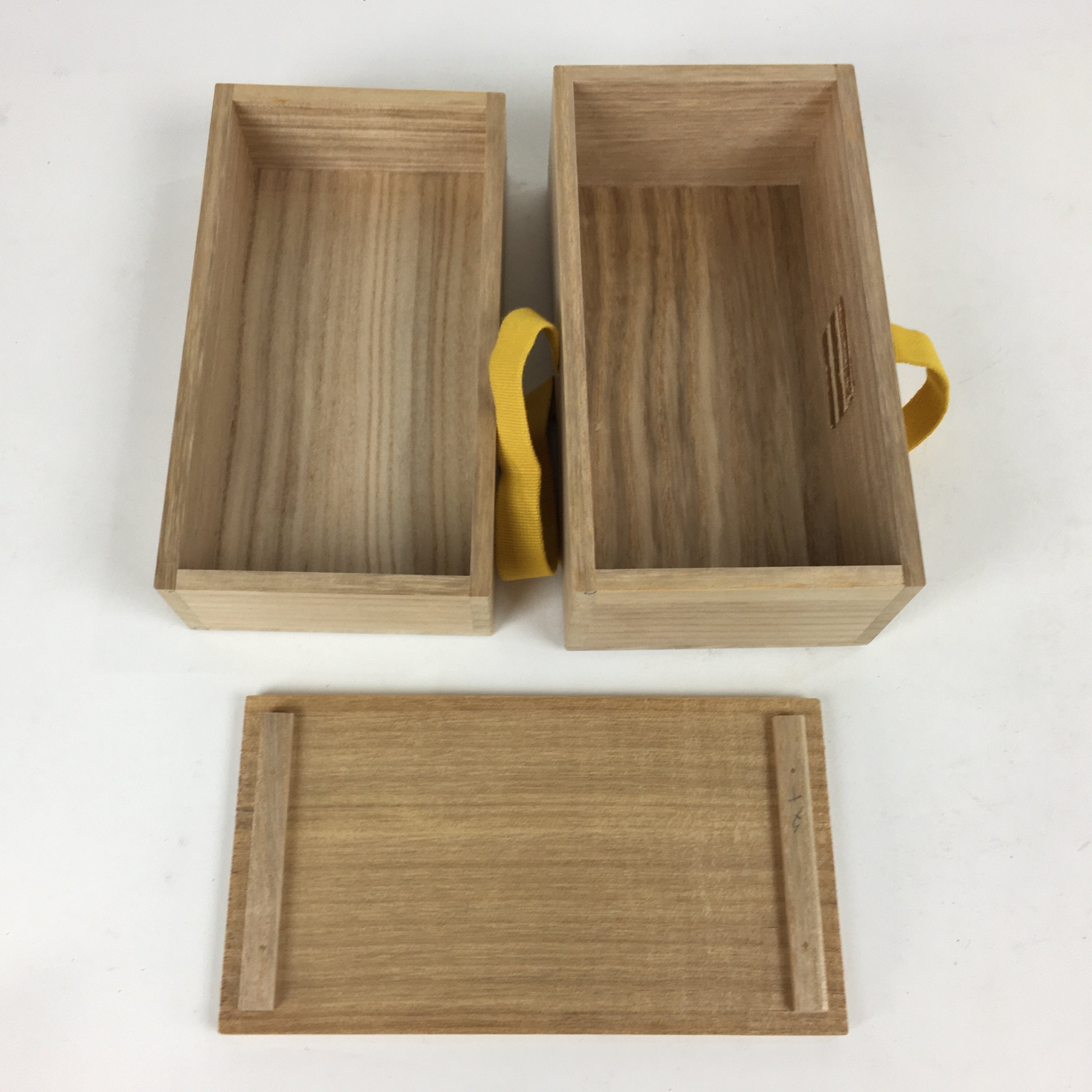 Japanese Wooden Box Chahakibako Vtg Two-tiered Box Tea Ceremony Container TG154