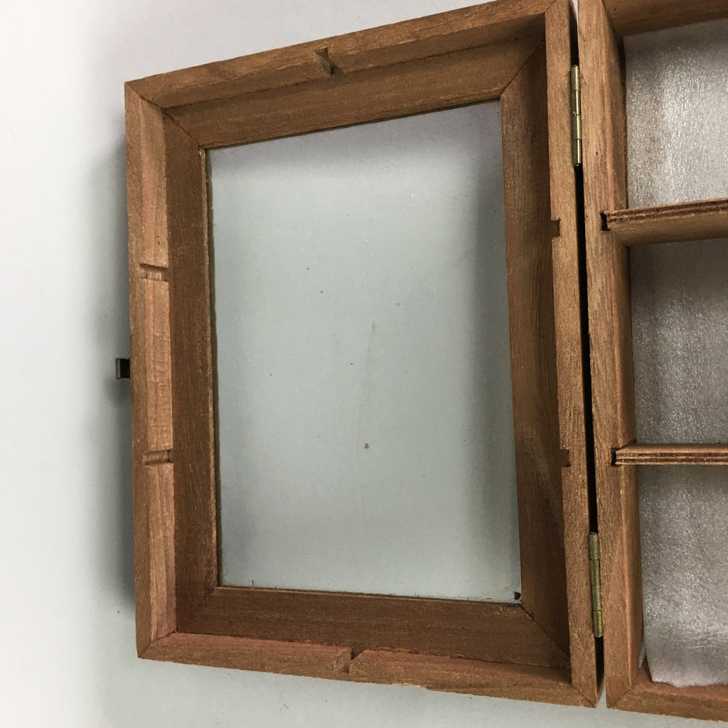 Japanese Wooden Box Vtg Accessory Jewelry Display Case Komonoire Brown T241