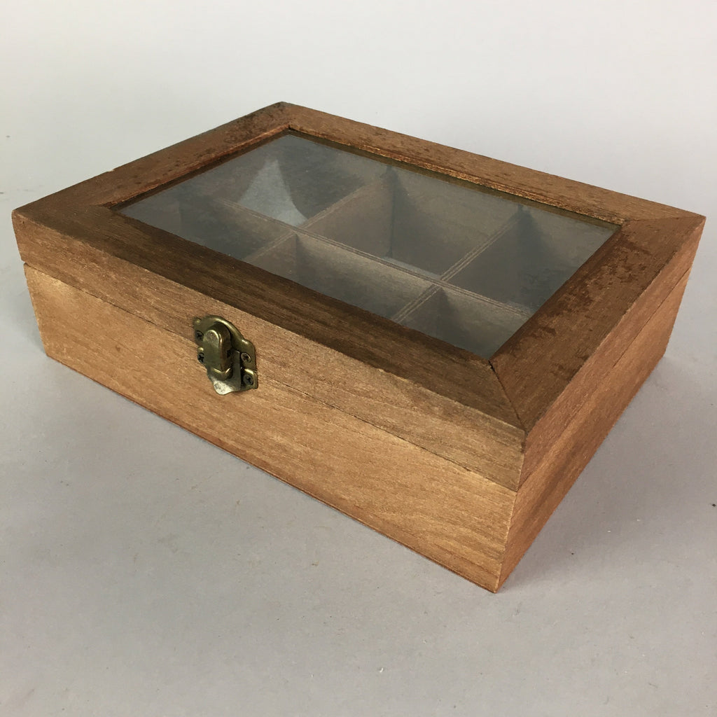 Japanese Wooden Box Vtg Accessory Jewelry Display Case Komonoire Brown T241