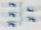 Japanese Wooden Boxed Porcelain Chopstick Rest 5pc Set Vtg Hashioki PX624
