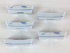 Japanese Wooden Boxed Porcelain Chopstick Rest 5pc Set Vtg Hashioki PX624