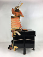 Japanese Wooden Boxed Samurai Miniature Armor Yoroi Vtg Boy's Festival ID434