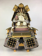 Japanese Wooden Boxed Samurai Miniature Armor Yoroi Vtg Boy's Festival ID435