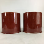 Japanese Wooden Brazier Fire Pit 2pc Set Vtg Akebono-Nuri Hibachi H42