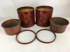 Japanese Wooden Brazier Fire Pit 2pc Set Vtg Akebono-Nuri Hibachi H42