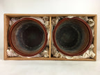 Japanese Wooden Brazier Fire Pit 2pc Set Vtg Akebono-Nuri Hibachi H42