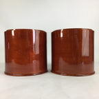 Japanese Wooden Brazier Fire Pit 2pc Set Vtg Shunkei-Nuri Hibachi H41