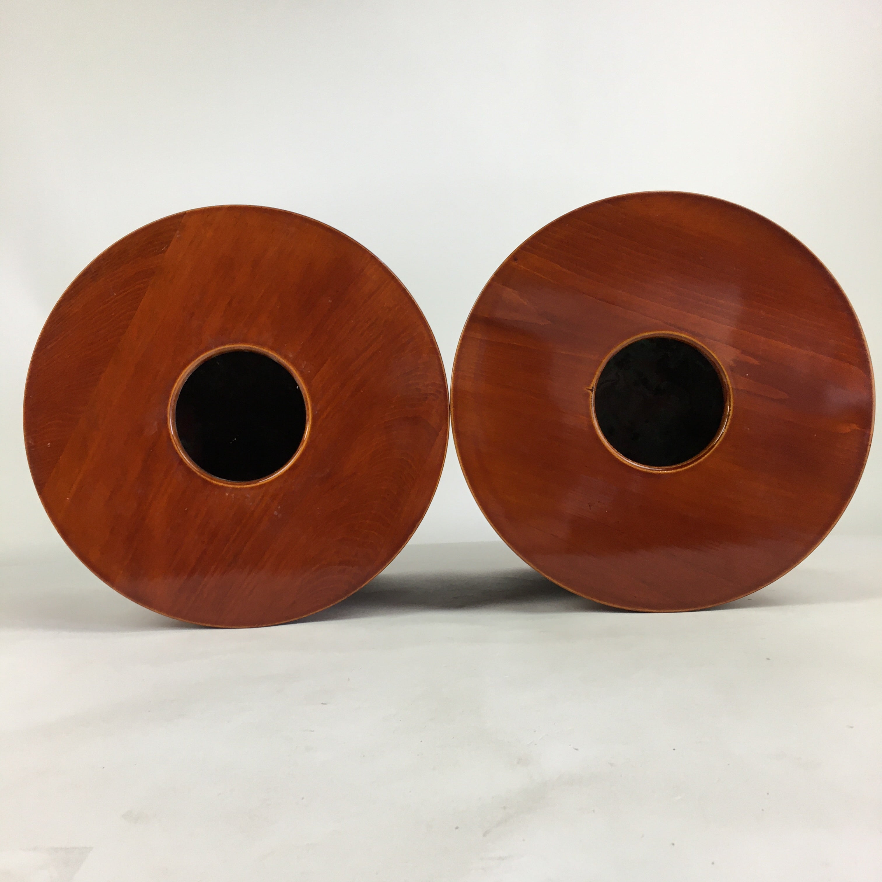 Japanese Wooden Brazier Fire Pit 2pc Set Vtg Shunkei-Nuri Hibachi H41