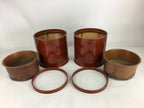 Japanese Wooden Brazier Fire Pit 2pc Set Vtg Shunkei-Nuri Hibachi H41