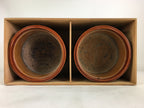 Japanese Wooden Brazier Fire Pit 2pc Set Vtg Shunkei-Nuri Hibachi H41