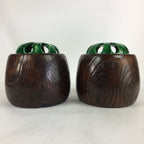 Japanese Wooden Brazier Fire Pit 2pc Set Vtg Tea Ceremony Hibachi H40