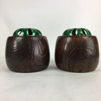 Japanese Wooden Brazier Fire Pit 2pc Set Vtg Tea Ceremony Hibachi H40