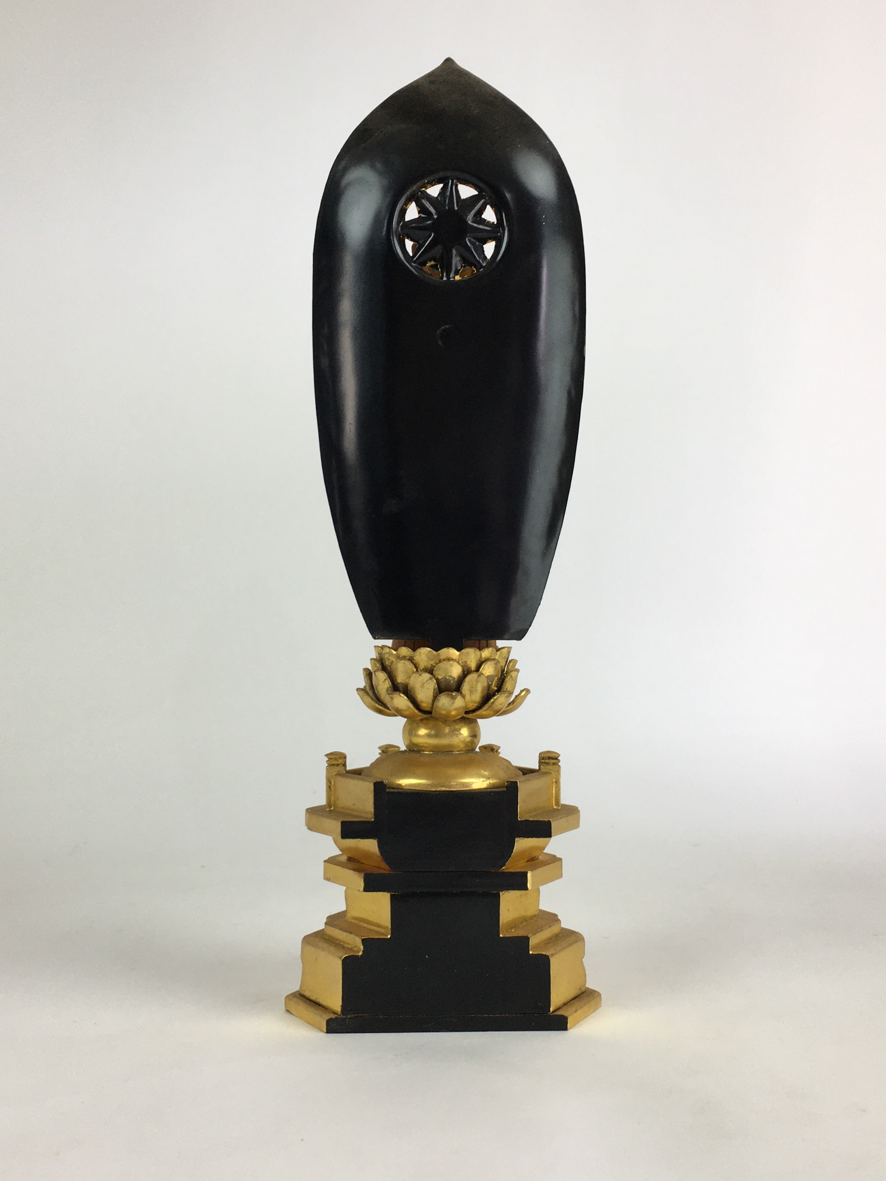 Japanese Wooden Buddhist Altar Statue Vtg Amida-Nyorai Gold Lacquer BD796