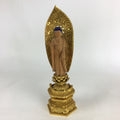 Japanese Wooden Buddhist Altar Statue Vtg Amida-Nyorai Gold Lacquer BD796