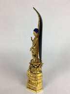 Japanese Wooden Buddhist Altar Statue Vtg Nyorai Shaka Amida Gold Lacquer BD639