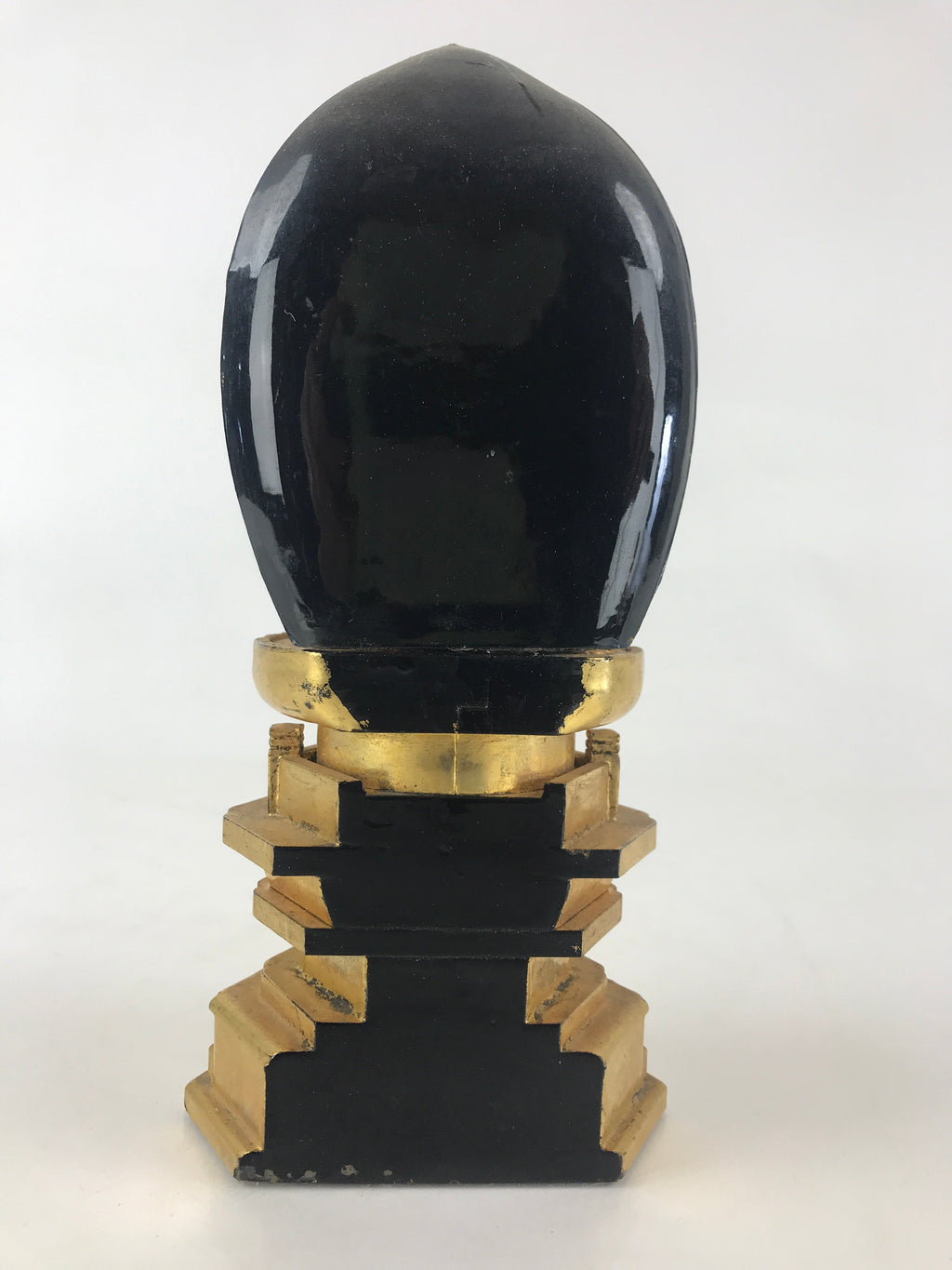 Japanese Wooden Buddhist Altar Statue Vtg Shaka-Nyorai Gold Lacquer Zen BD866