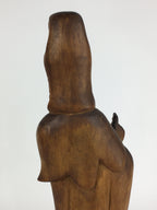 Japanese Wooden Buddhist Art Kannon Bosatsu Statue Vtg Mokuzo BD802