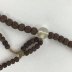 Japanese Wooden Buddhist Prayer Beads Vtg Brown Juzu Rosary Bracelet JZ54