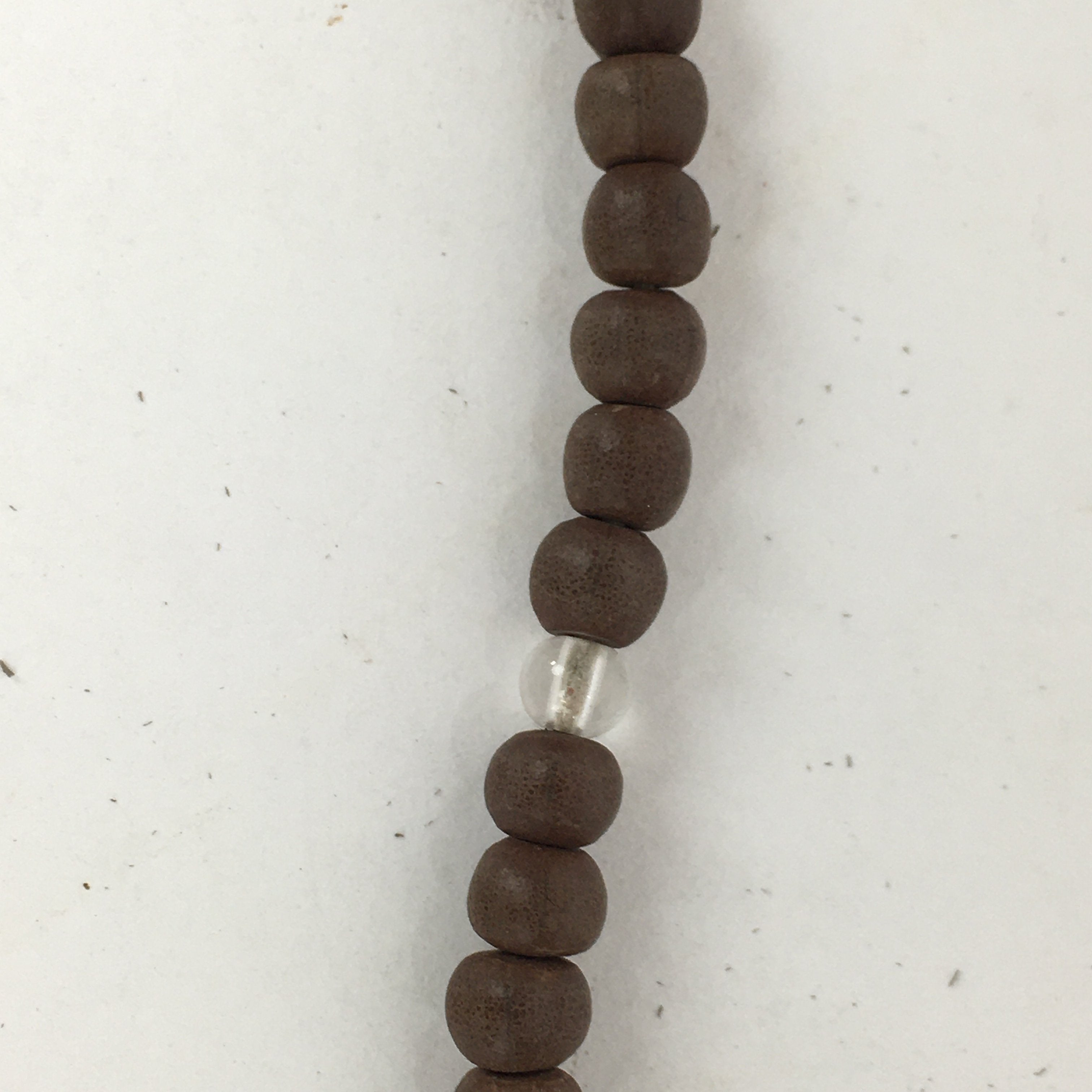 Japanese Wooden Buddhist Prayer Beads Vtg Brown Juzu Rosary Bracelet JZ54