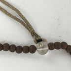 Japanese Wooden Buddhist Prayer Beads Vtg Brown Juzu Rosary Bracelet JZ54