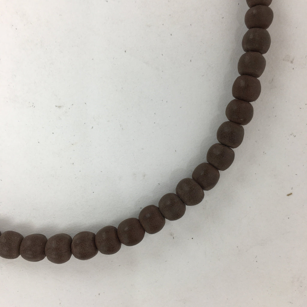 Japanese Wooden Buddhist Prayer Beads Vtg Brown Juzu Rosary Bracelet JZ55