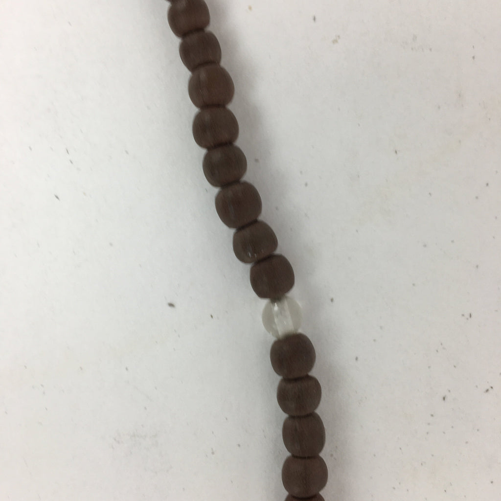 Japanese Wooden Buddhist Prayer Beads Vtg Brown Juzu Rosary Bracelet JZ55