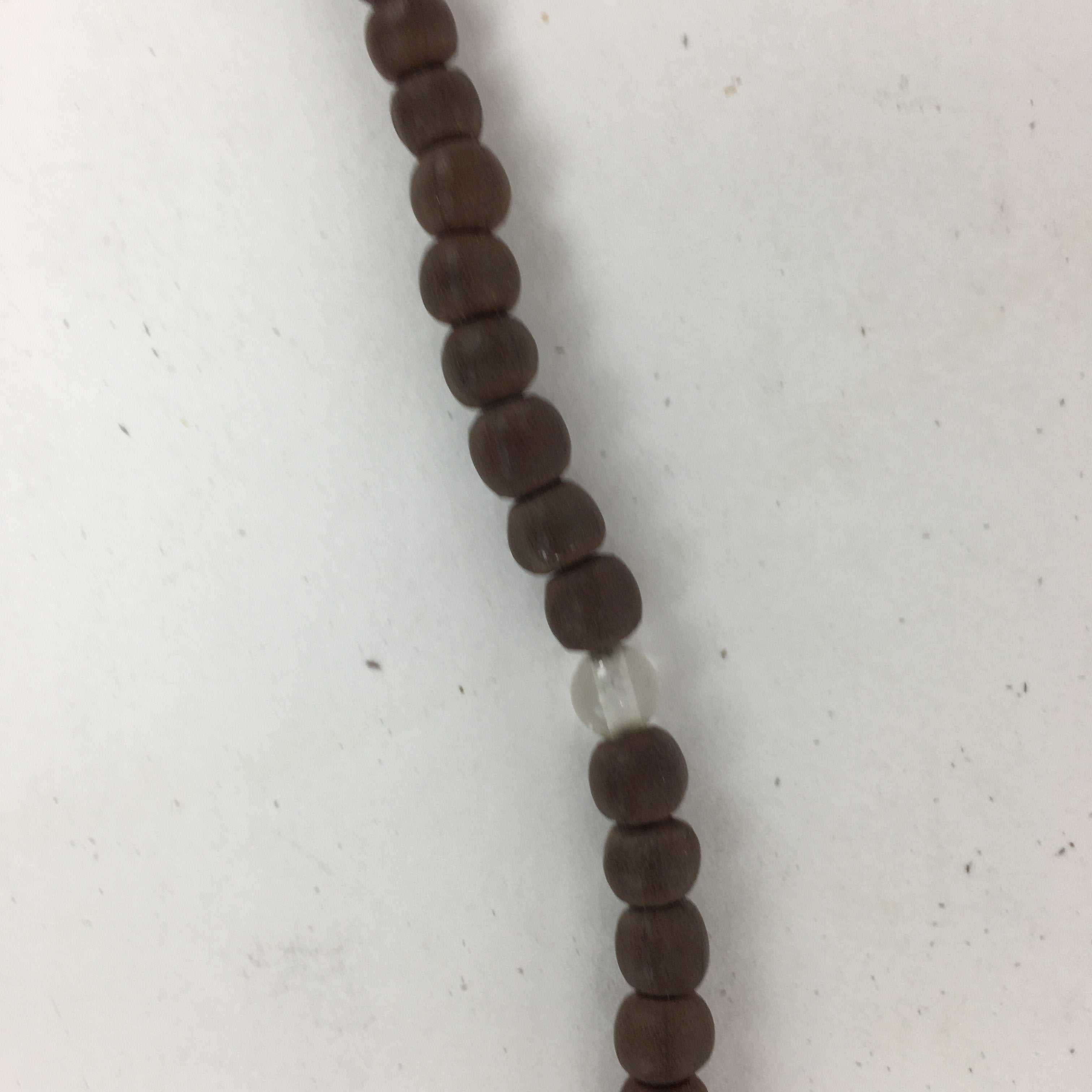 Japanese Wooden Buddhist Prayer Beads Vtg Brown Juzu Rosary Bracelet JZ55