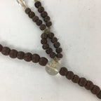 Japanese Wooden Buddhist Prayer Beads Vtg Brown Juzu Rosary Bracelet JZ55