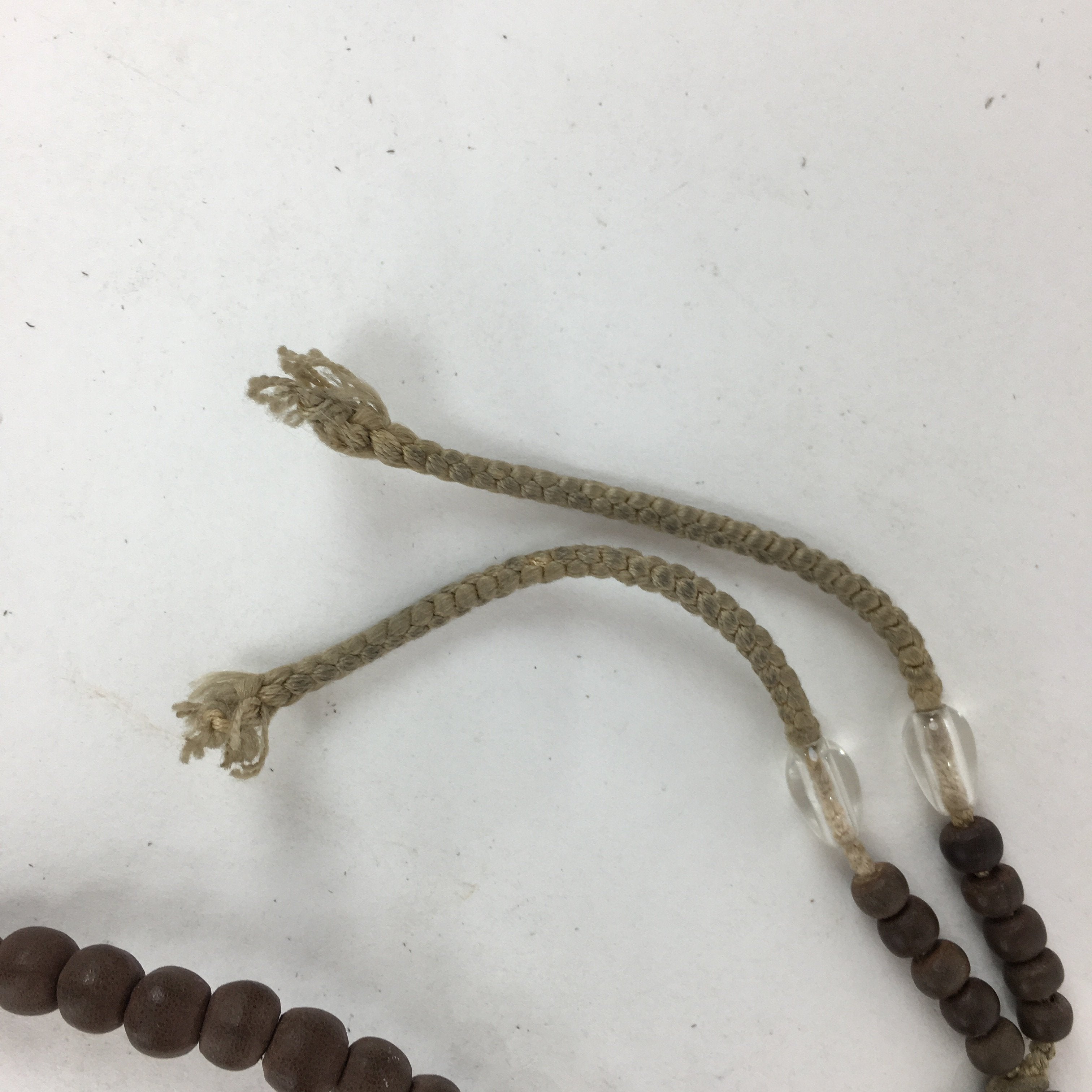 Japanese Wooden Buddhist Prayer Beads Vtg Brown Juzu Rosary Bracelet JZ55