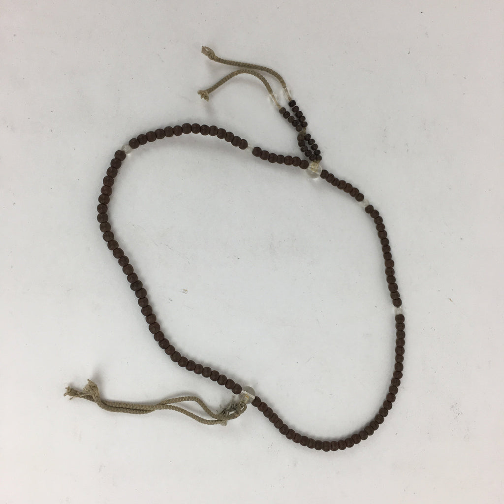 Japanese Wooden Buddhist Prayer Beads Vtg Brown Juzu Rosary Bracelet JZ55