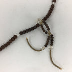 Japanese Wooden Buddhist Prayer Beads Vtg Brown Juzu Rosary Bracelet JZ56