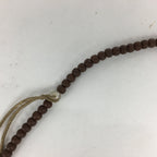Japanese Wooden Buddhist Prayer Beads Vtg Brown Juzu Rosary Bracelet JZ56