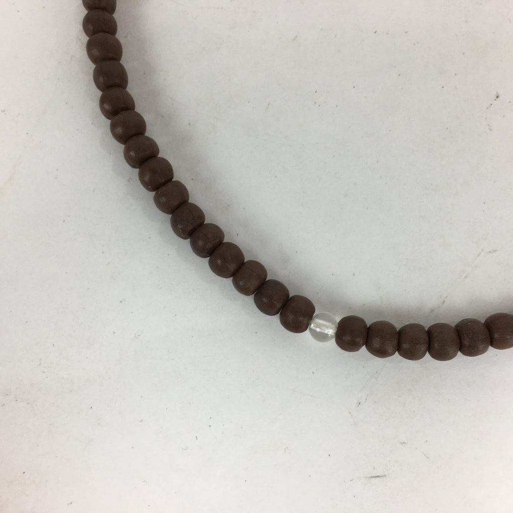 Japanese Wooden Buddhist Prayer Beads Vtg Brown Juzu Rosary Bracelet JZ56