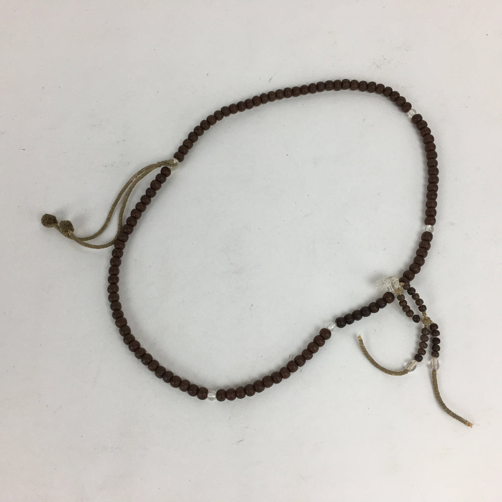 Japanese Wooden Buddhist Prayer Beads Vtg Brown Juzu Rosary Bracelet JZ56