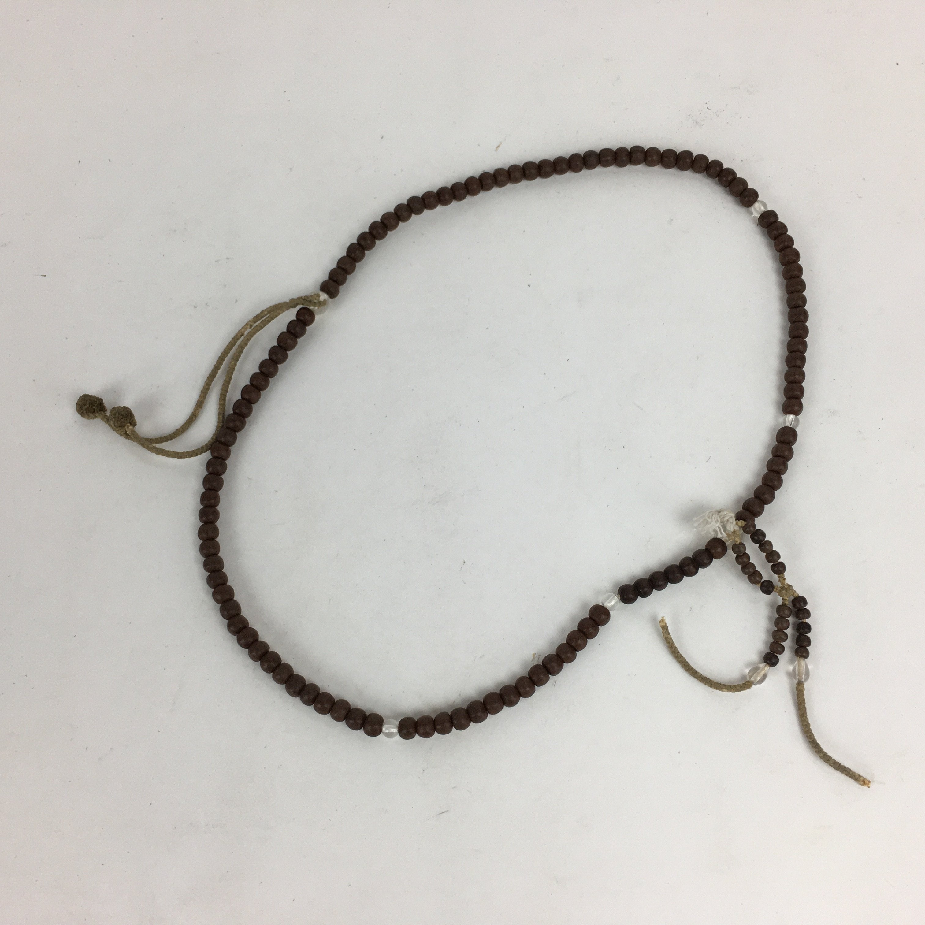 Japanese Wooden Buddhist Prayer Beads Vtg Brown Juzu Rosary Bracelet JZ56