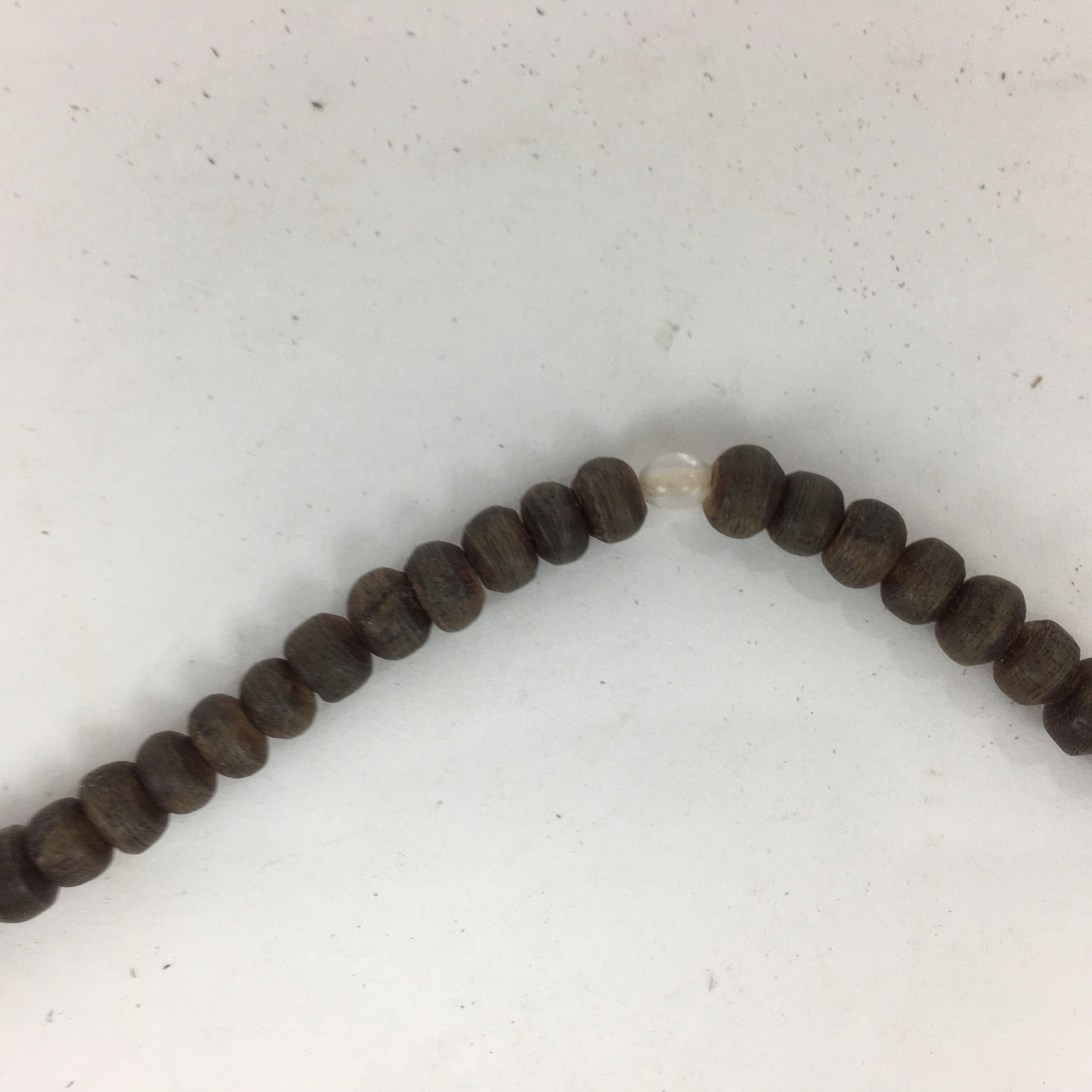 Japanese Wooden Buddhist Prayer Beads Vtg Brown Juzu Rosary Bracelet JZ57