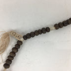 Japanese Wooden Buddhist Prayer Beads Vtg Brown Juzu Rosary Bracelet JZ57