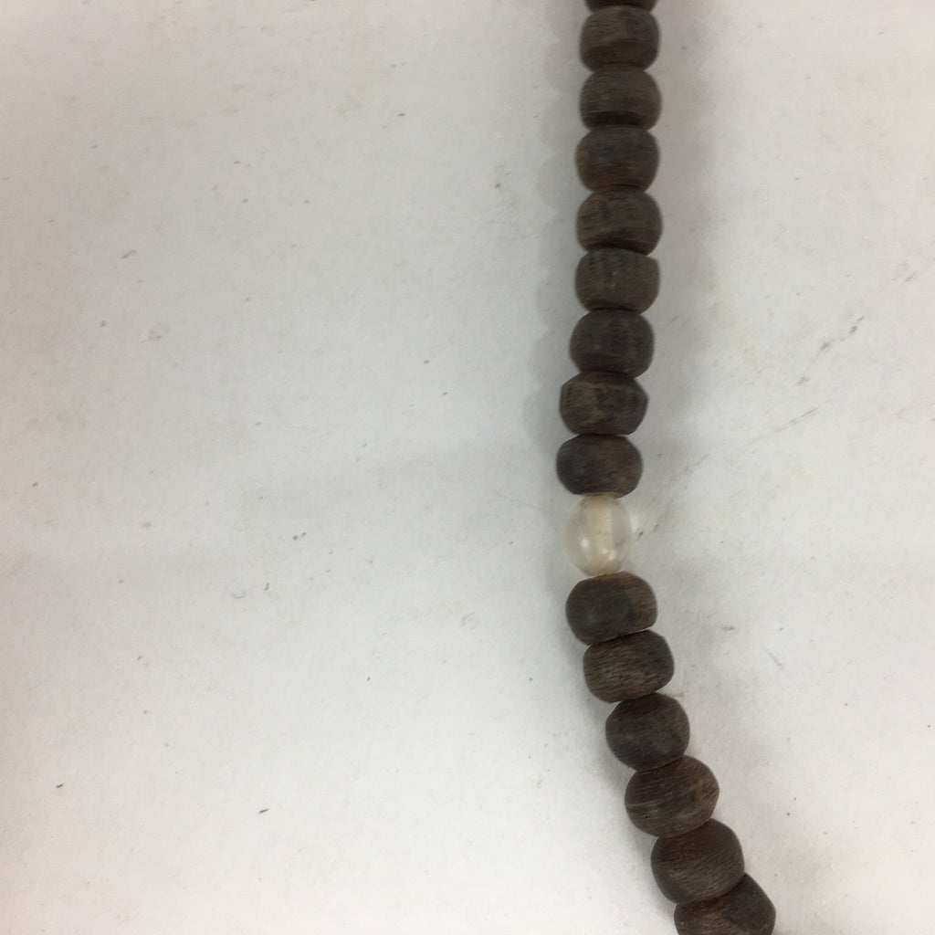 Japanese Wooden Buddhist Prayer Beads Vtg Brown Juzu Rosary Bracelet JZ57