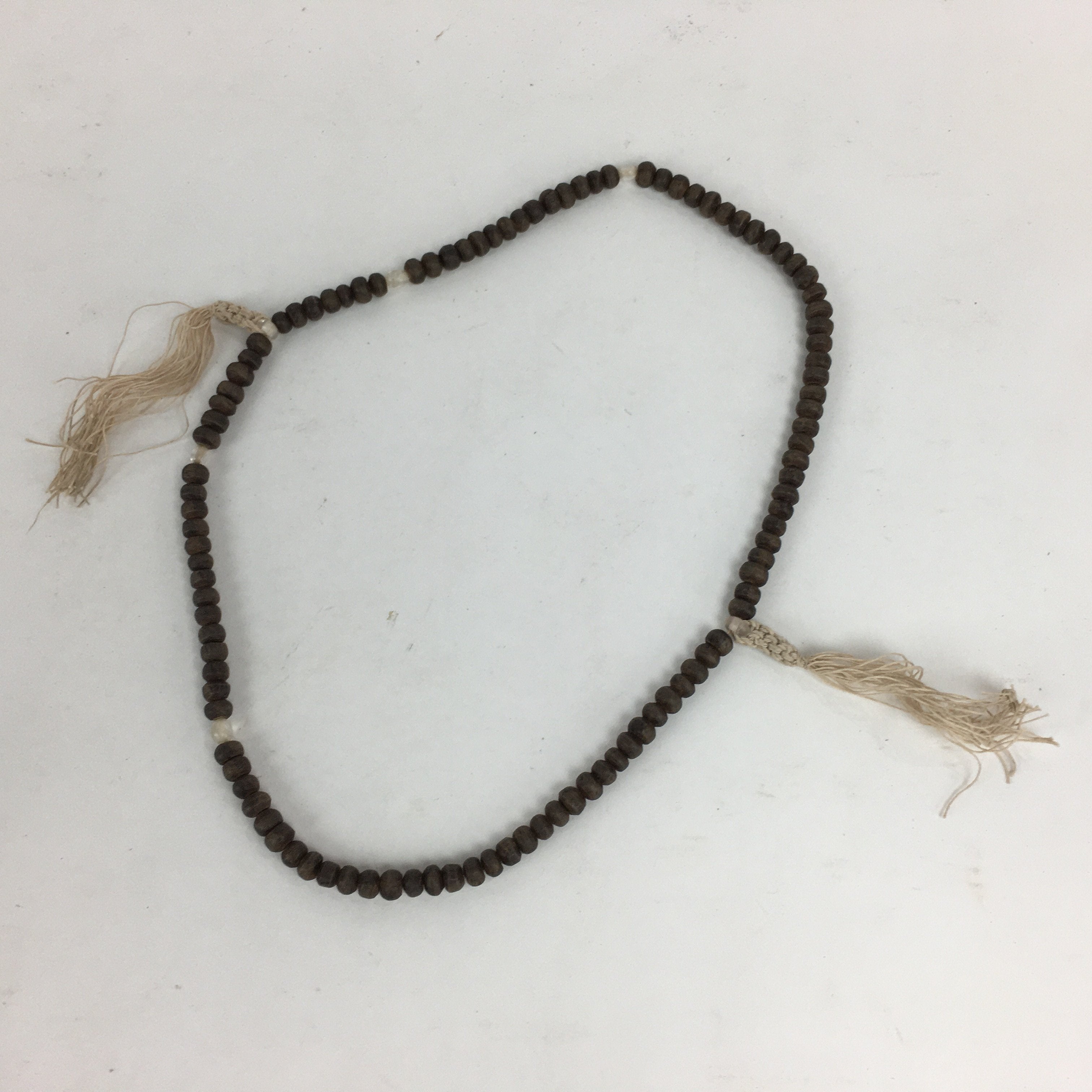 Japanese Wooden Buddhist Prayer Beads Vtg Brown Juzu Rosary Bracelet JZ57