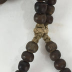 Japanese Wooden Buddhist Prayer Beads Vtg Brown Juzu Rosary Bracelet JZ58