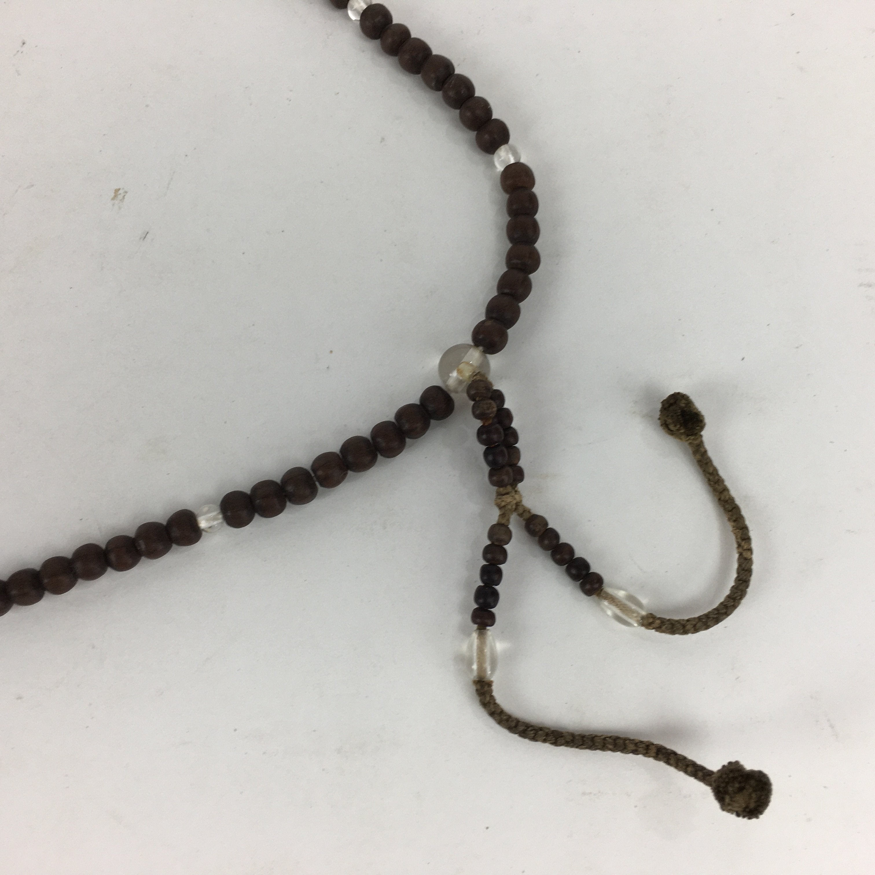 Japanese Wooden Buddhist Prayer Beads Vtg Brown Juzu Rosary Bracelet JZ58